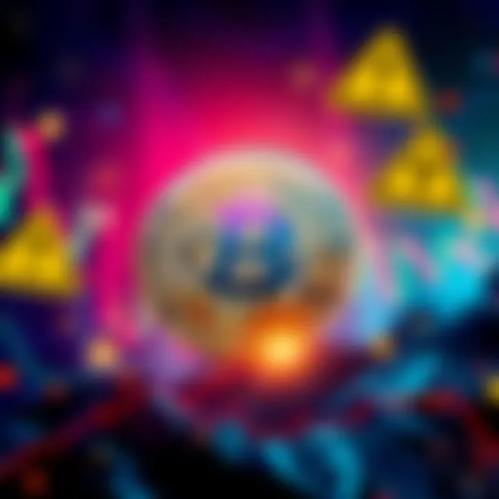 A graphic showing Bitcoin's price at $111K, with a background symbolizing market volatility and caution signs.