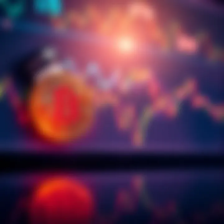 A Bitcoin price chart showing a downward trend in returns since 2014 halving events