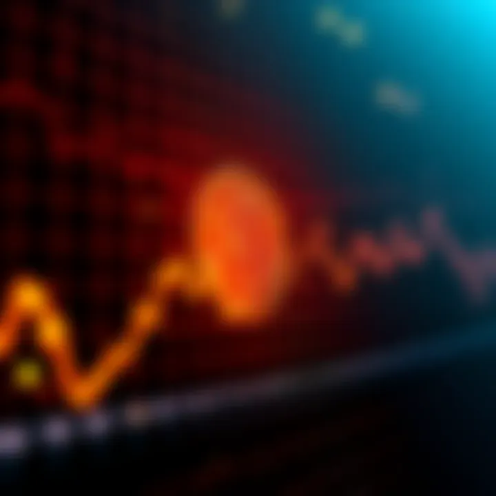 A graph showing Bitcoin price trends over time with upward and downward movements clearly outlined.