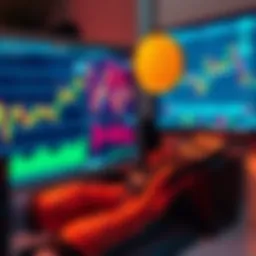 A person looking at cryptocurrency charts on a computer while holding a calculator, symbolizing the tax burden on Bitcoin investments.