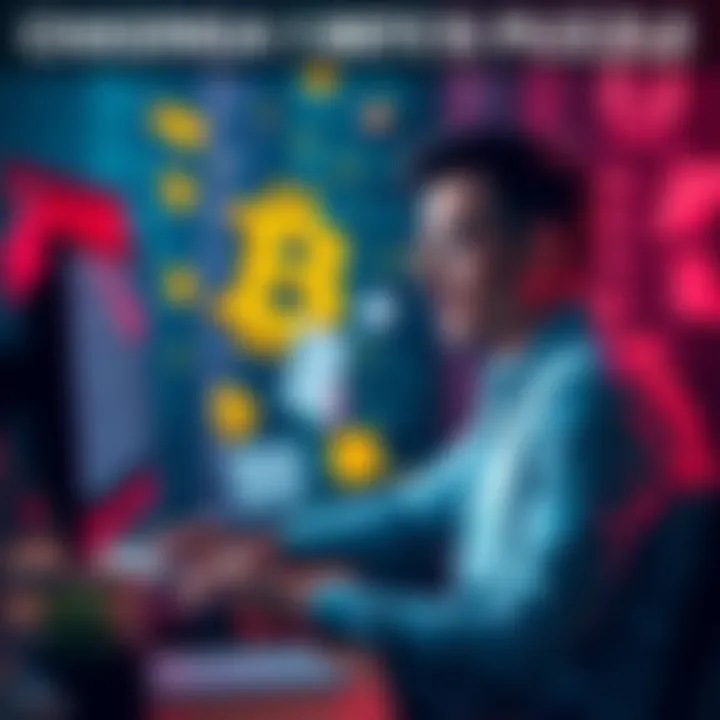 Individual sitting at a computer looking frustrated while trying to solve a Bitcoin puzzle, surrounded by notes and code on the screen.