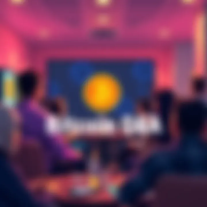 People engaging in a Bitcoin question and answer session at a casual meet-up.