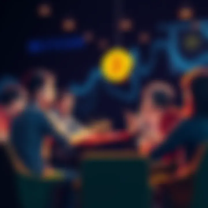 A group of people engaging in a discussion about Bitcoin, sharing questions and answers in a friendly atmosphere.