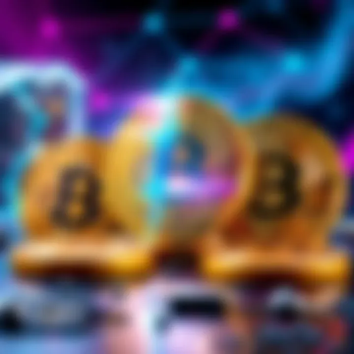 Illustration showing Bitcoin symbols with quantum technology elements, highlighting Lightning network and BIP324 updates.