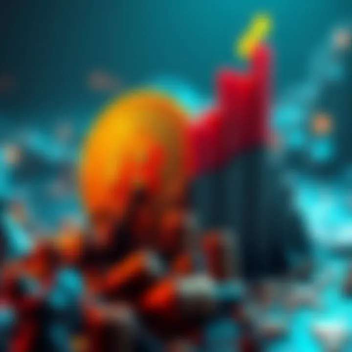 A visual representation of Bitcoin with a rising graph indicating growth towards $100k