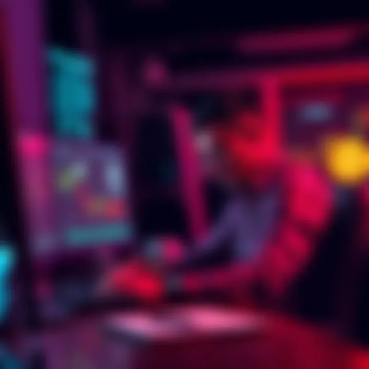 A person sitting at a desk with a computer, looking contemplative while reviewing Bitcoin charts and notes