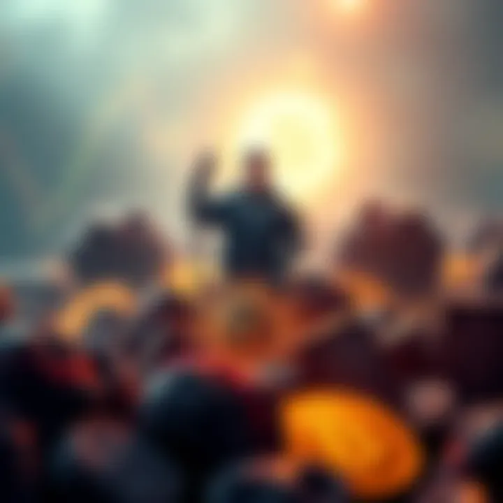 A Bitcoin holder stands strong amidst market fluctuations, symbolizing endurance through bear markets.