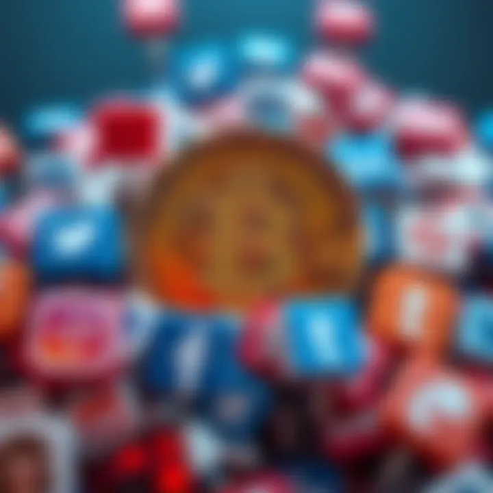 A strong Bitcoin symbol surrounded by negative social media icons, emphasizing confidence against bearish sentiment.