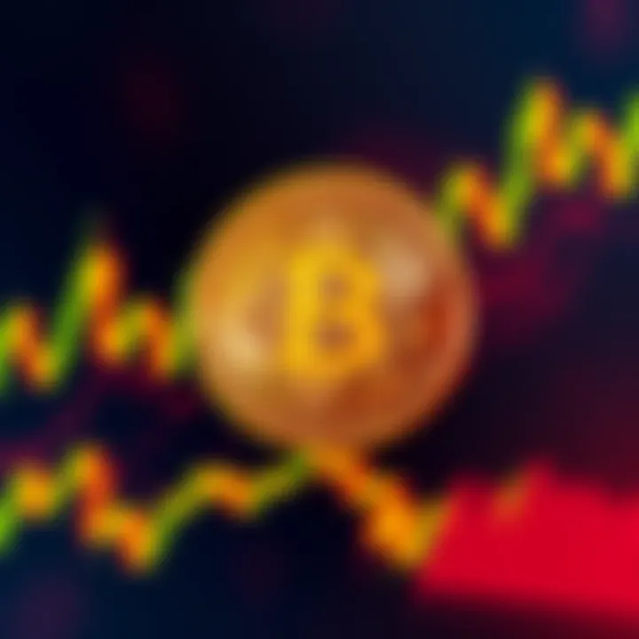 A Bitcoin symbol with a background showing a fluctuating financial graph representing market trends and resilience