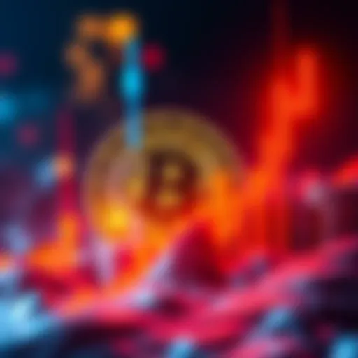 Bitcoin logo with a graph showing a sharp increase, symbolizing its price surge after the US-Iran ceasefire