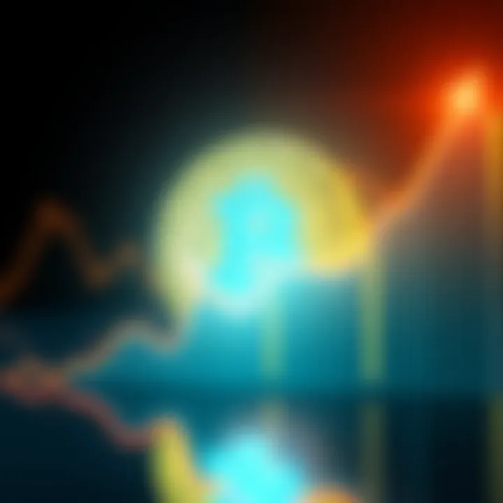 Bitcoin Symbol with Rising Graph Bitcoin symbol surrounded by a graph showing an upward trend, symbolizing its growth and popularity in finance.