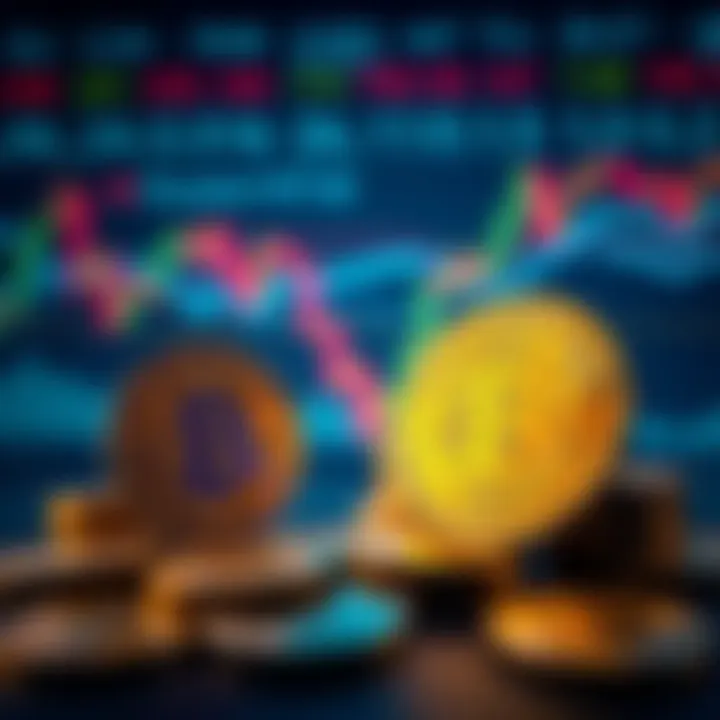 Bitcoin Sale After Saylor's Manifesto A depiction of Bitcoin coins being sold with a backdrop of a graph showing market fluctuations, highlighting the recent events in cryptocurrency.