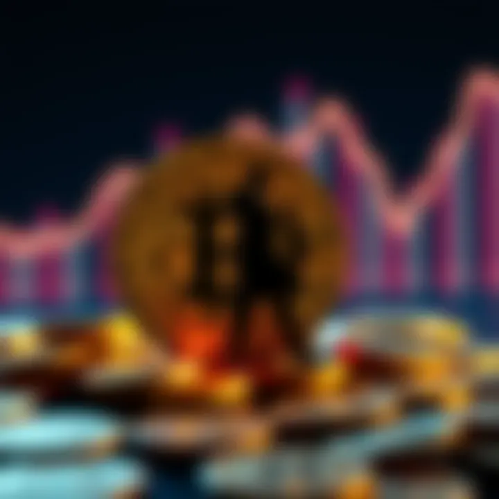 Silhouette of a person representing Satoshi Nakamoto with Bitcoin coins around