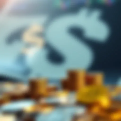 A graphic showing satoshis represented as small coins, with a dollar sign blurred in the background, symbolizing a shift in focus from dollars to satoshis.