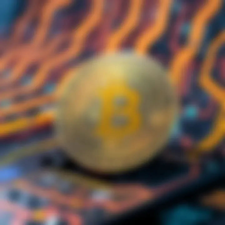A visual representation of Bitcoin with a quantum computer in the background, highlighting security threats.