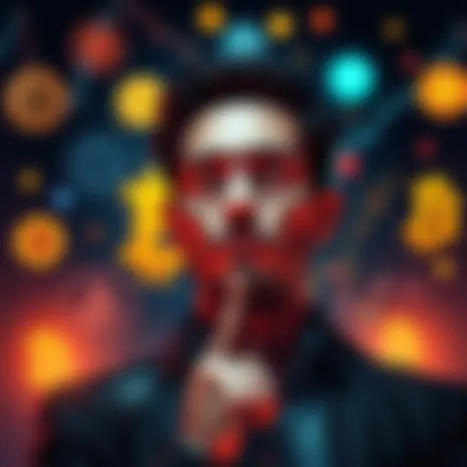 A person contemplating selling Bitcoin, surrounded by symbols of regulations and market fluctuations, with a thoughtful expression.