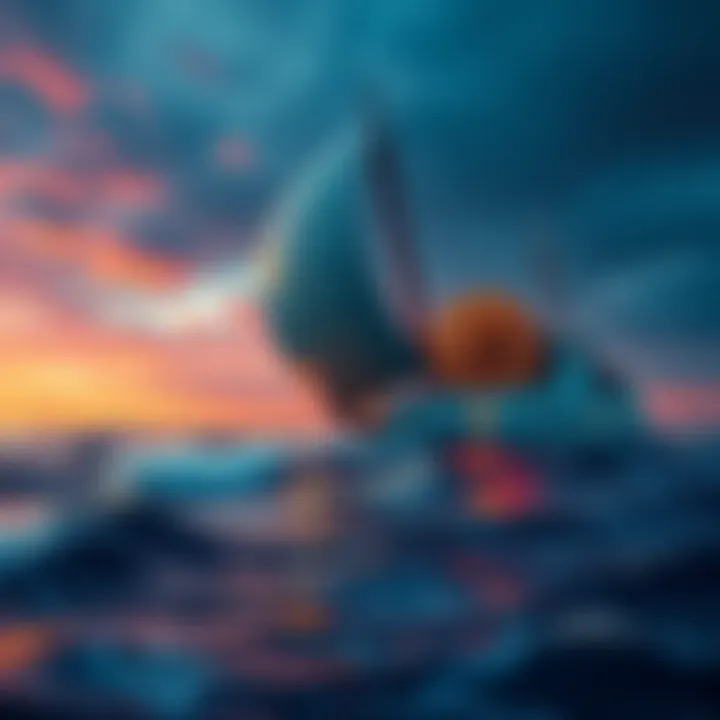 A ship sinking slowly in turbulent waters with a Bitcoin symbol on the side, indicating risk in the cryptocurrency market.