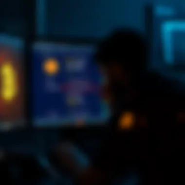 A person looking at their computer screen showing a Bitcoin spot order interface with options for market and limit orders