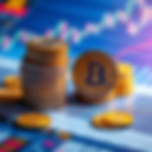 A stack of Bitcoin coins next to a graph showing price stability, representing trading behavior changes.