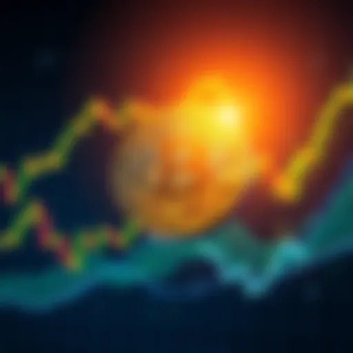 A visual representation of Bitcoin symbol surrounded by market charts, showing steady trends amid fluctuating market conditions.