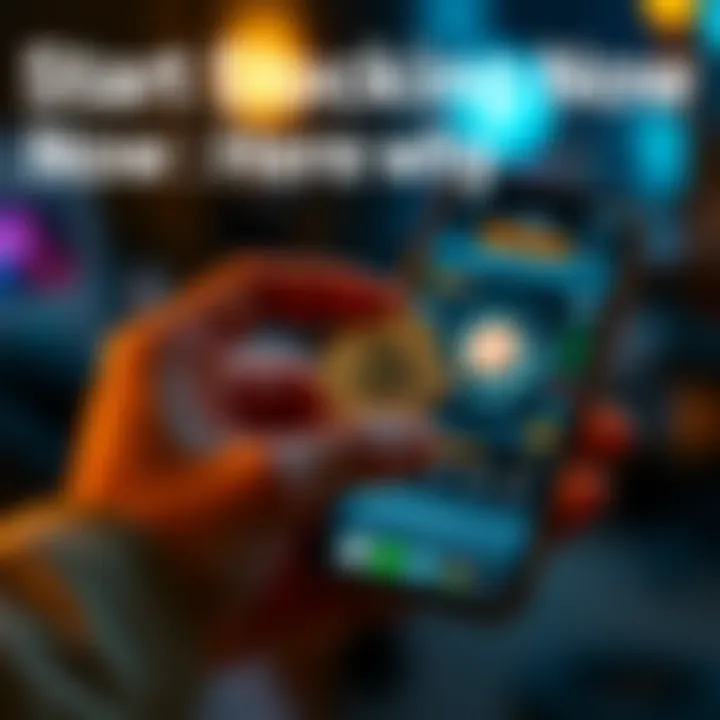 A person holding a physical Bitcoin coin in one hand while looking at a digital wallet app on a phone in the other hand