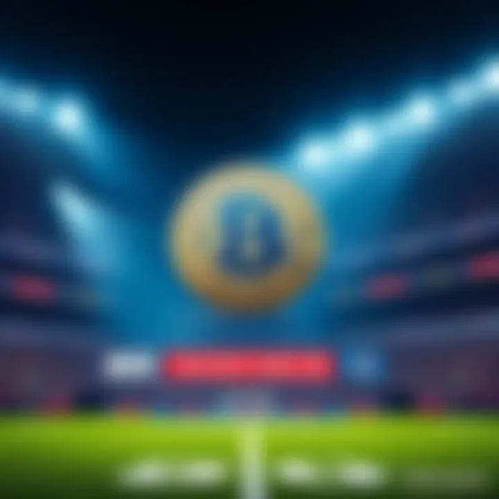 An advertisement featuring Bitcoin during the Super Bowl, showcasing sports themes and cryptocurrency logos