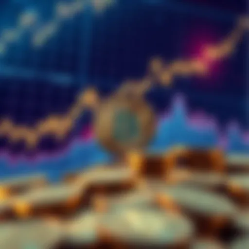 A graph showing the rising value of Bitcoin with coins in the foreground, symbolizing the goal of reaching wholecoiner status.