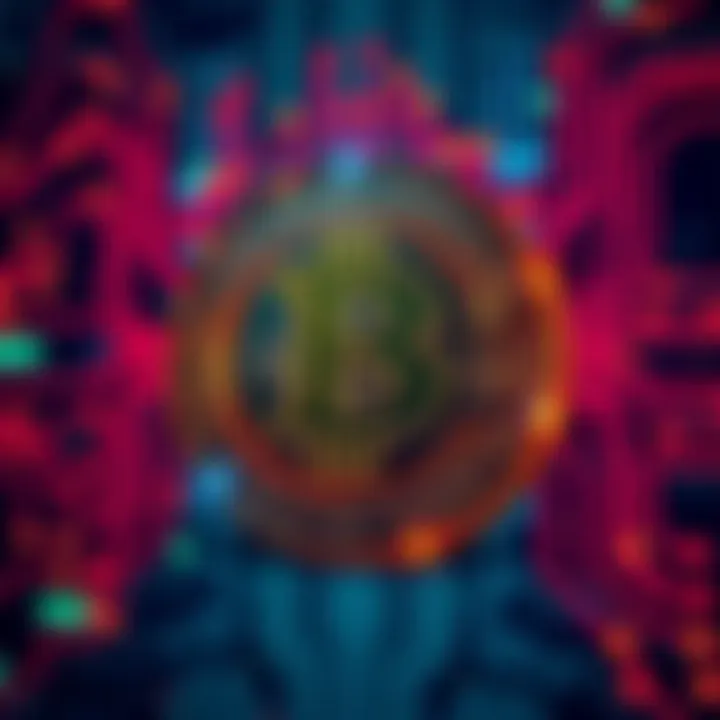 A Bitcoin symbol surrounded by a digital circuit background, representing its value and technology