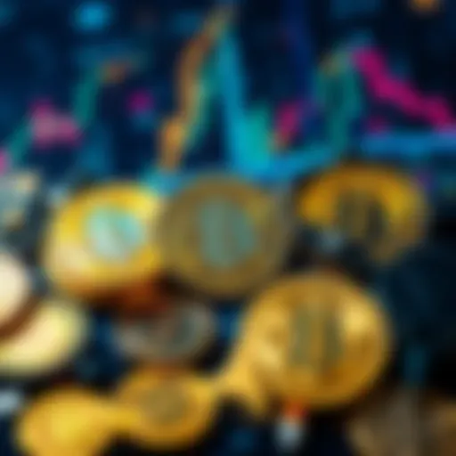 A collection of Bitcoin symbols and icons representing digital currency, showing its value beyond just physical coins, with a tech background.