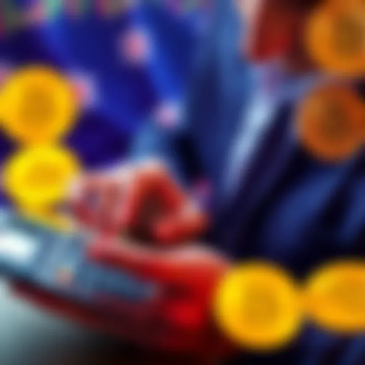 A person using a calculator with Bitcoin symbols around, looking concerned about taxes