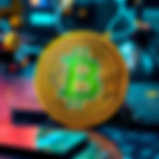 Concept image showing Bitcoin symbol merging with everyday technology like smartphones and payment systems