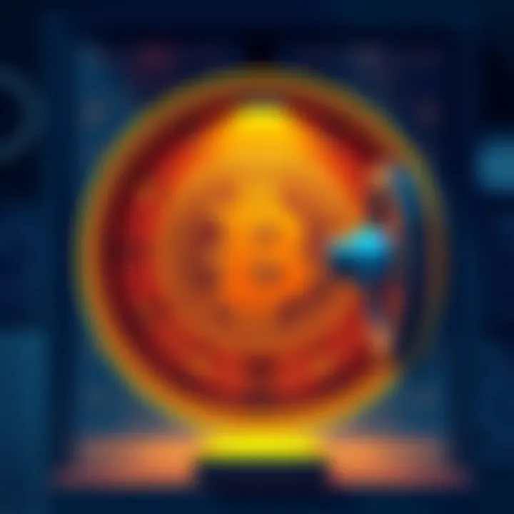An illustration of a Bitcoin symbol in a locked vault, representing multi-year timelocks and their practical uses. The background shows a clock and family tree images for inheritance tracking.