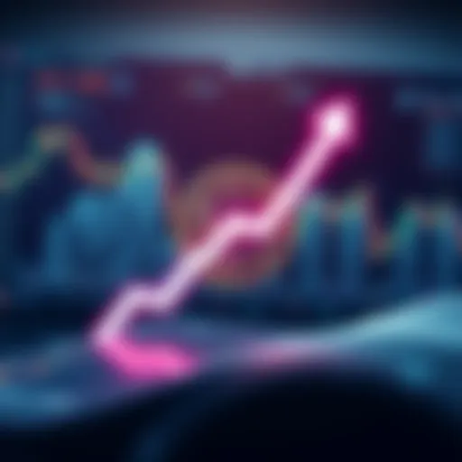 A graphic showing Bitcoin logo with an upward trend line and arrows indicating increased trading activity over the week