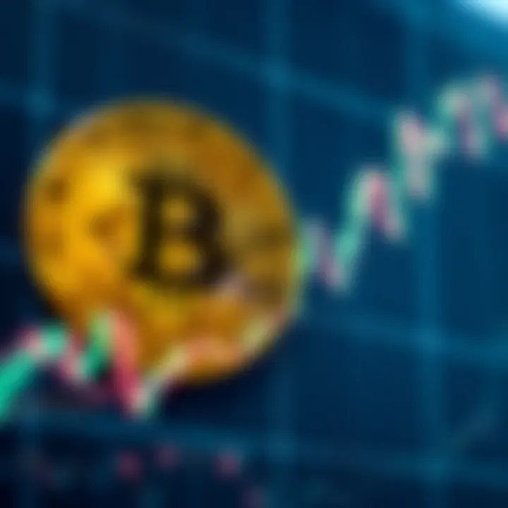 Bitcoin Trading Graph A close-up view of a Bitcoin trading graph showing a downward trend, representing potential losses for skeptics considering shorting.