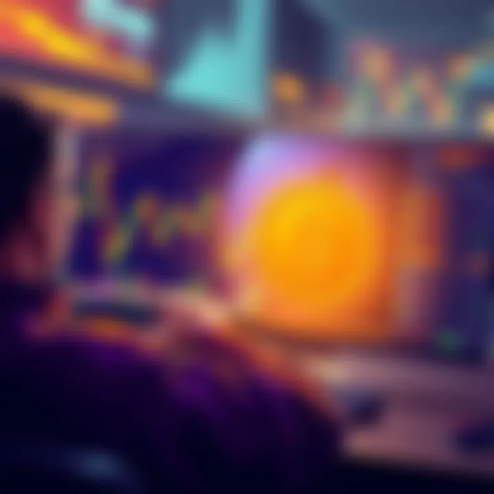 Illustration showing a person analyzing Bitcoin trading charts and data with a focus on logic and reasoning strategies.