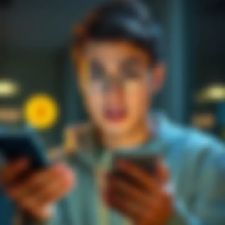 Person looking surprised while checking Bitcoin wallet on a smartphone, reflecting uncertainty about unexpected funds.