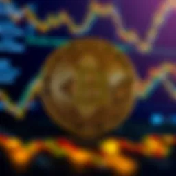 A close-up of a Bitcoin logo with signed transaction confirmations displayed on a screen in the background.
