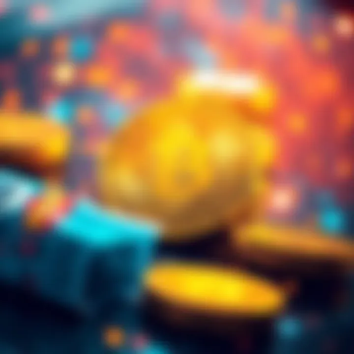 Bitcoin transactions and satoshis value A digital representation of Bitcoin coins and satoshis with prices rising, illustrating their impact on everyday purchases like gum.