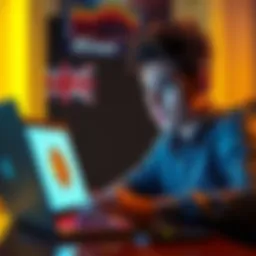 A person looking frustrated while trying to transfer Bitcoin on a laptop, with River's logo visible on the screen.