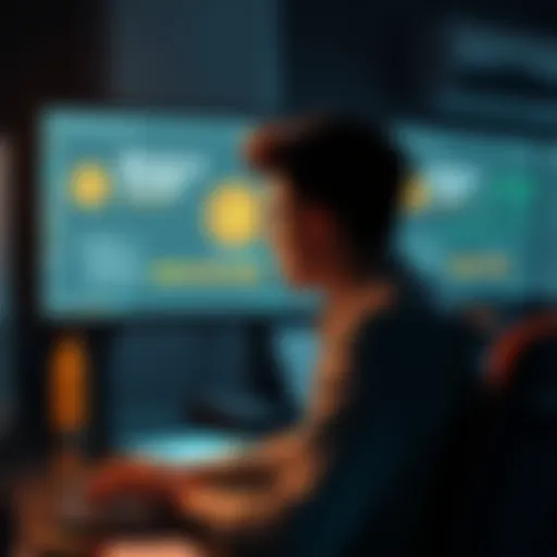 A person looking at a computer screen confused by Bitcoin transfer prompts