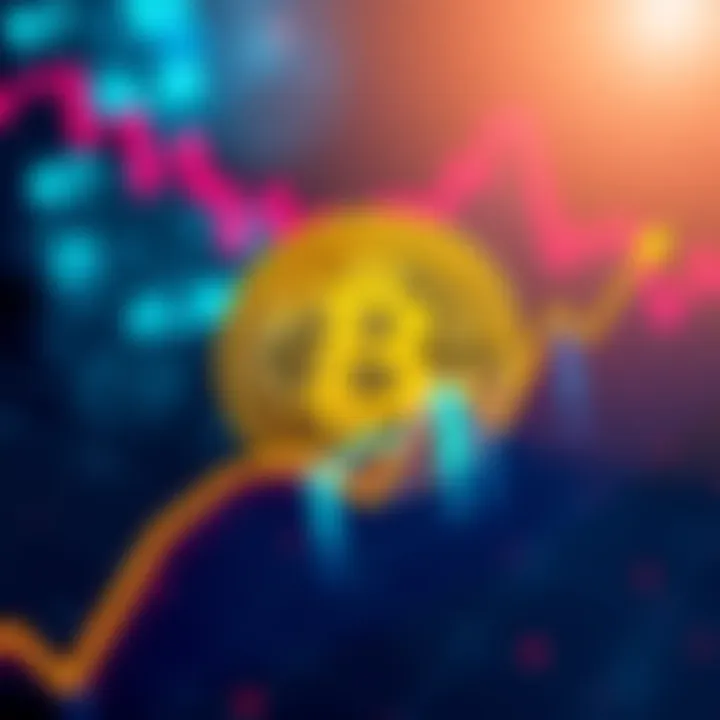 Bitcoin symbol with upward trend A Bitcoin symbol surrounded by charts showing an upward trend, representing strong market performance and growth potential in cryptocurrency.