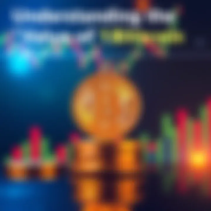 Visual representation of Bitcoin's self-value, showing 1 BTC symbolically equal to 1 BTC with a stable market background.