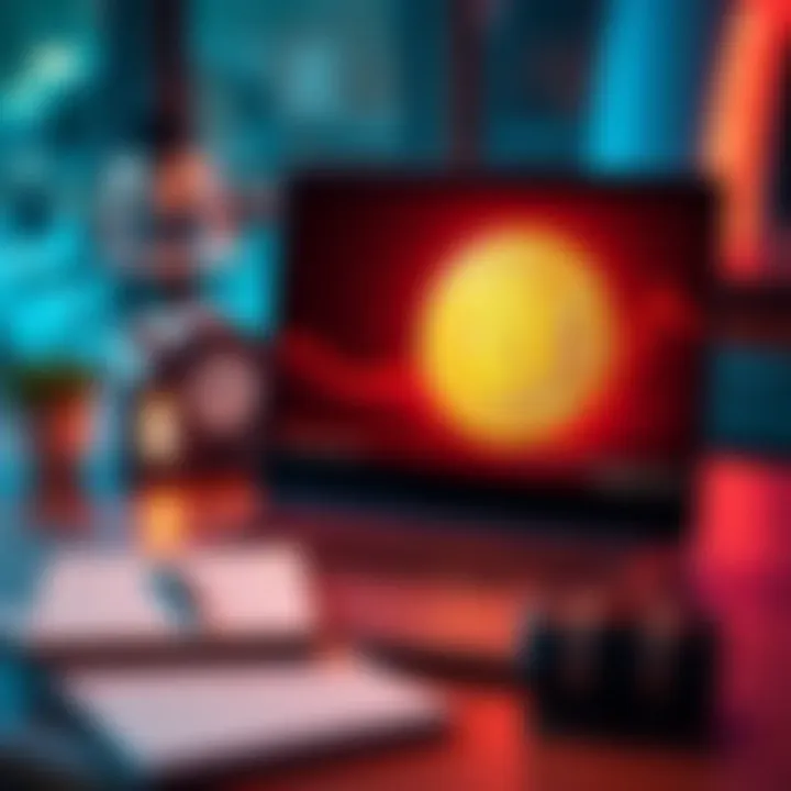 A laptop displaying a Bitcoin video tutorial with a notepad beside it