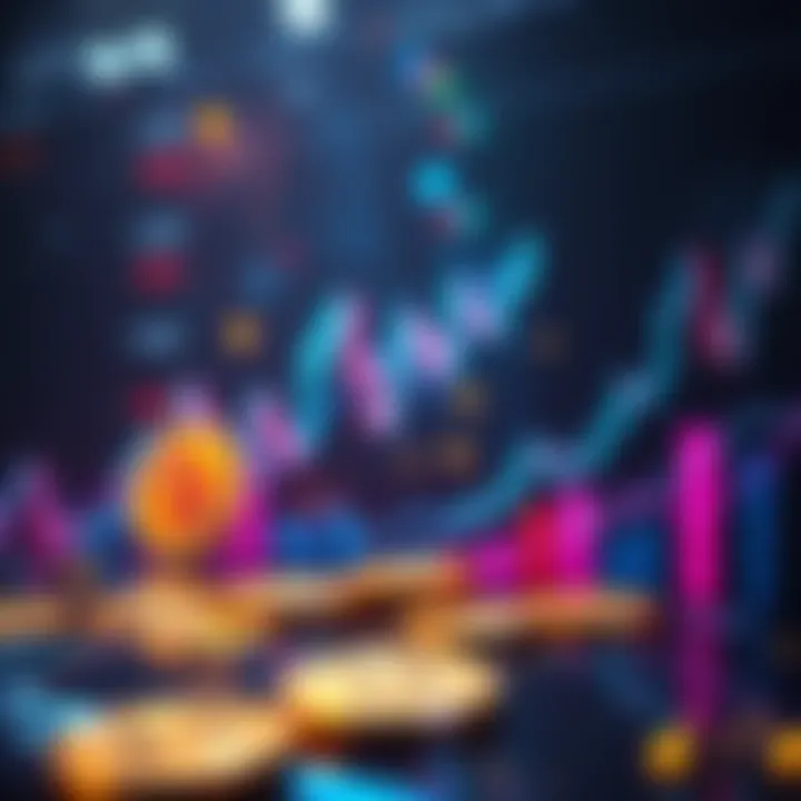 A visual representation of Bitcoin price fluctuations, showing rising and falling graphs, symbolizing the impact of liquidations on cryptocurrencies.