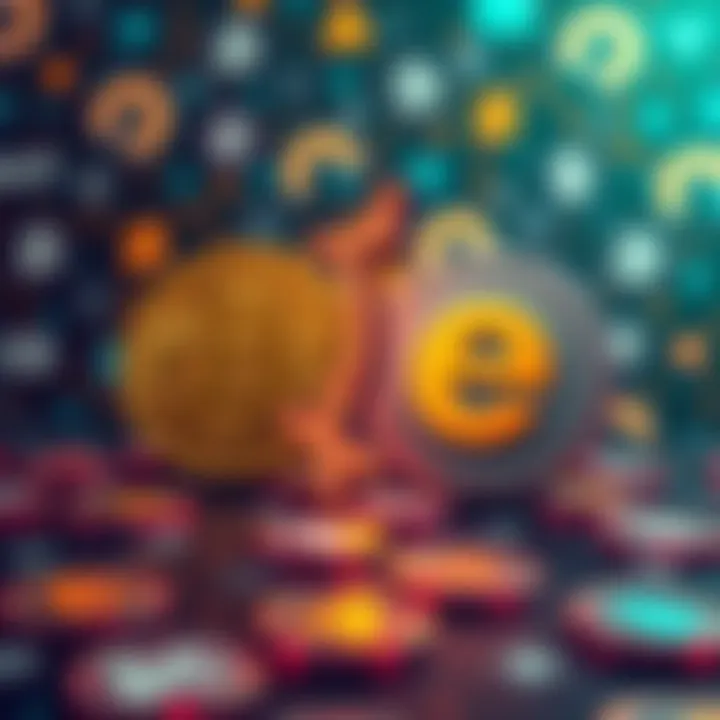 A visual representation of the Bitcoin and eCash logos contrasting against a backdrop of digital currency symbols, symbolizing the conflict in the crypto world.
