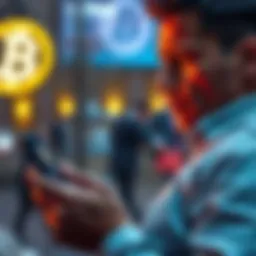 A person looking confused while checking their Bitcoin wallet on a smartphone showing zero balance despite a confirmed transaction.