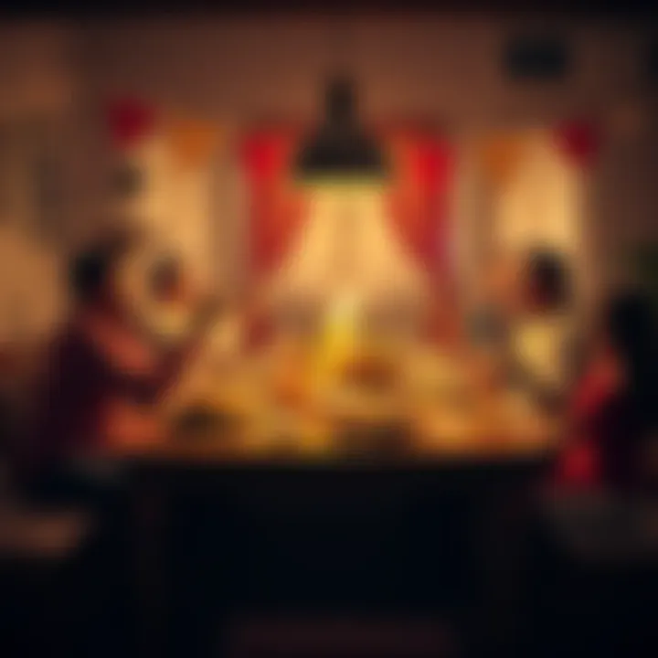 A person celebrating with family around a Thanksgiving table, symbolizing the cash gained from selling Bitcoin assets.