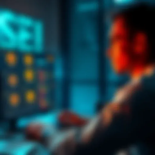 A person looking at different software wallet options for Bitcoin on a computer screen, considering investment decisions.