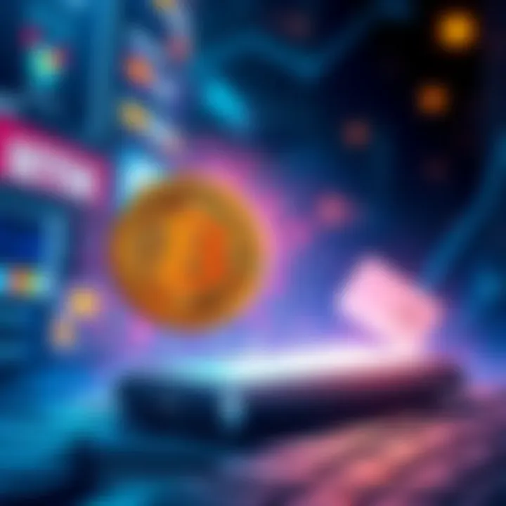 An illustration showing a Bitcoin symbol moving from a digital wallet to a cold wallet, representing the transaction process.