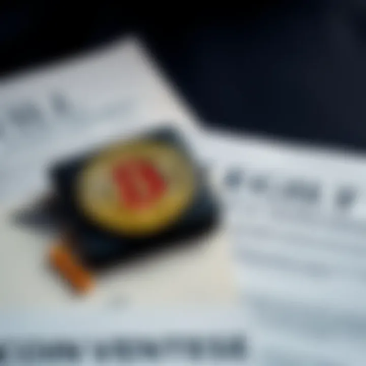 A Bitcoin wallet alongside a legal will document, symbolizing the connection between digital assets and inheritance planning.